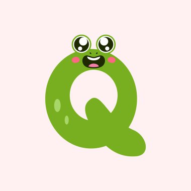 Oyuncu Kurbağa harfi Q İllüstrasyonu