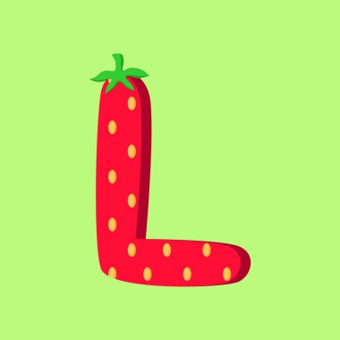 Oyuncu Çilek Harfi L İllüstrasyonu