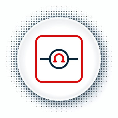 Ohmmetre çizgi simgesi beyaz arkaplanda izole edildi. Renkli taslak konsepti. Vektör.