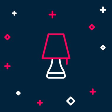 Masa lambası simgesi mavi arkaplanda izole edildi. Renkli taslak konsepti. Vektör.