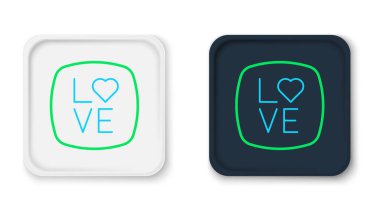 Sevgi satırı metin simgesi beyaz arkaplanda izole edildi. Sevgililer Günü tebrik kartı şablonu. Renkli taslak konsepti. Vektör.