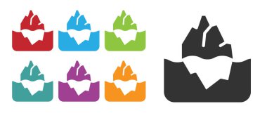 Beyaz arkaplanda siyah buzdağı simgesi izole edildi. Simgeleri renklendirin. Vektör.