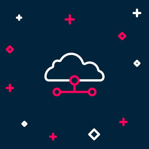 Иконка Подключения Сетевого Облака Выделена Синем Фоне Социальные Технологии Концепция — стоковый вектор