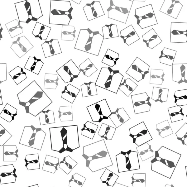 Чорний Значок Краватки Ізольований Безшовний Візерунок Білому Тлі Символ Шиї — стоковий вектор