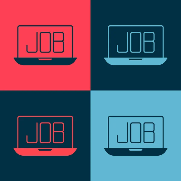 Pop Art Search Job Icon Isolated Color Background Recruitment Selection — Stock Vector