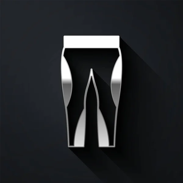 Иконка Silver Leggings Выделена Черном Фоне Длинный Стиль Тени Вектор — стоковый вектор