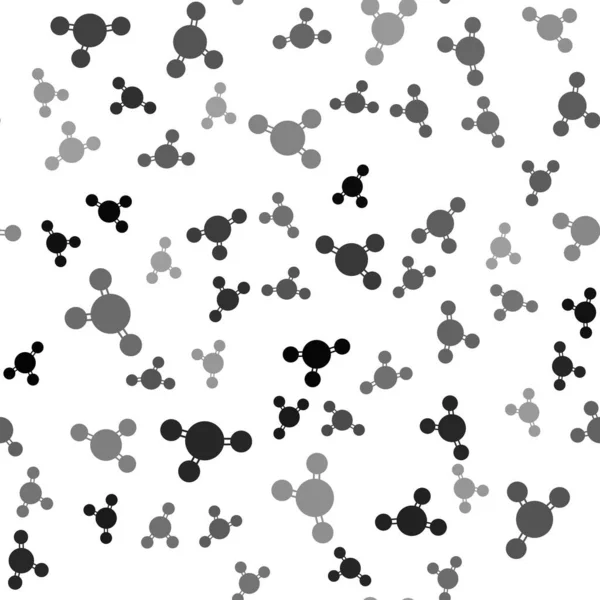 Czarna Ikona Molekularna Odizolowana Bezszwowy Wzór Białym Tle Struktura Molekuł — Wektor stockowy