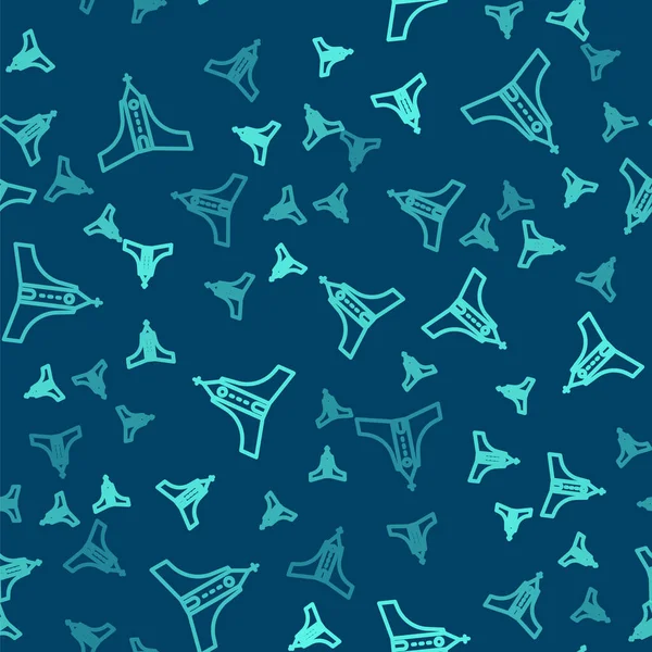 Ікона Albatross Виявила Синьому Тлі Безшовний Візерунок Вектор — стоковий вектор