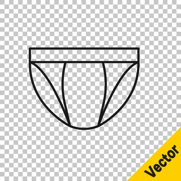 Black Line Men Underpants Icon Isolated Transparent Background Man Underwear — Stock Vector