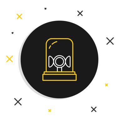 Çizgi Flasher siren simgesi beyaz arkaplanda izole edildi. Acil durum sireni. Renkli taslak konsepti. Vektör.