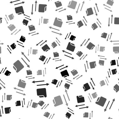 Siyah Aktarım dosya simgesi beyaz arkaplanda izole edilmiş kusursuz desen. Dosyaları kopyala, veri değişimi, yedekleme, PC göçü, dosya paylaşım kavramlarını kopyala. Vektör.