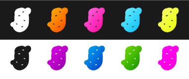 Patates simgesini siyah beyaz arkaplanda izole et. Vektör.