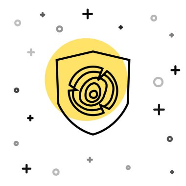 Siyah çizgi tahta kütük simgesi beyaz arkaplanda izole edildi. Yakacak odun yığını. Rastgele dinamik şekiller. Vektör.