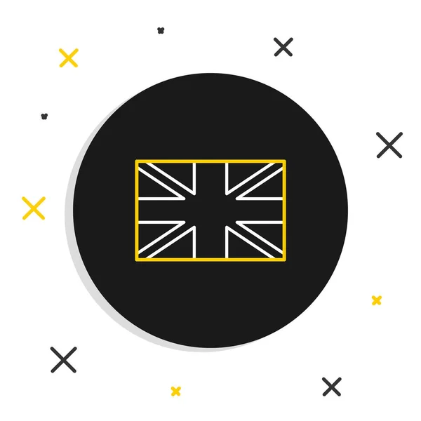 Linia Flaga Wielkiej Brytanii Ikona Izolowana Białym Tle Brytyjski Znak — Wektor stockowy