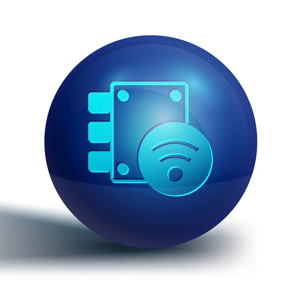 Fechadura Porta Digital Azul Com Tecnologia Sem Fio Para Ícone —  Vetores de Stock