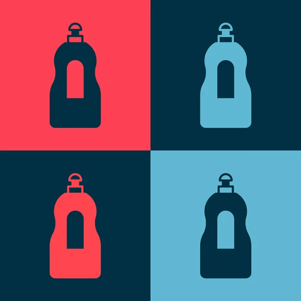 流行艺术洗涤液瓶图标分离的色彩背景 洗碗用的液体洗涤剂 — 图库矢量图片