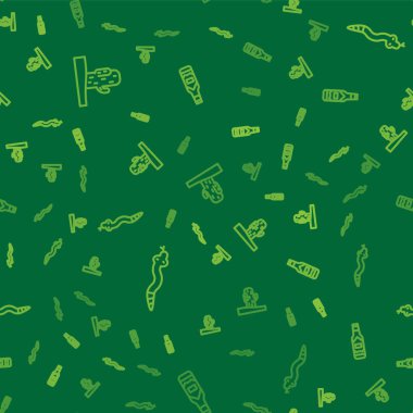 Kaktüs, Yılan ve Tabasco sosunu dikişsiz desene göre ayarla. Vektör.