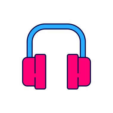 Doldurulmuş dış hat kulaklık simgesi beyaz arkaplanda izole edildi. Müşteri hizmetleri, yardım hattı, çağrı merkezi, faq, bakım. Vektör