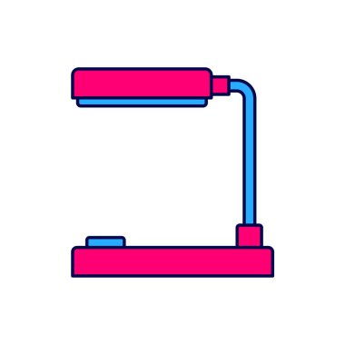 Doldurulmuş masa lambası simgesi beyaz arkaplanda izole edildi. Ofis lambası. Vektör