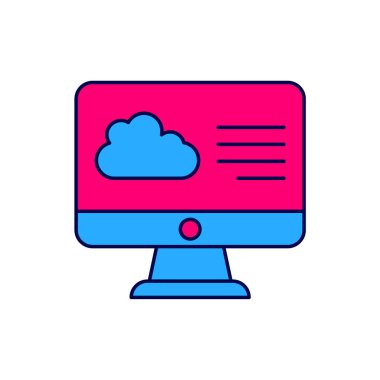 Doldurulmuş Hava Durumu tahmin simgesi beyaz arkaplanda izole edildi. Vektör