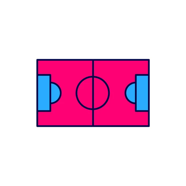 Contour Rempli Icône Terrain Football Soccer Isolé Sur Fond Blanc — Image vectorielle
