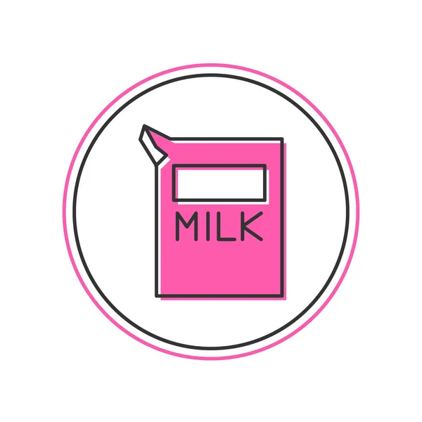 Заповнений Контур Паперовий Пакет Значка Молока Ізольований Білому Тлі Знак — стоковий вектор