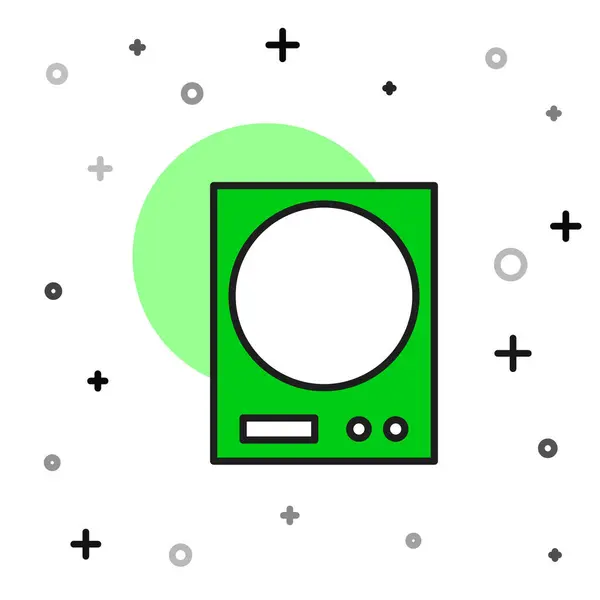 Vyplněný Obrys Ikona Elektronických Vah Izolovaná Bílém Pozadí Zařízení Pro — Stockový vektor