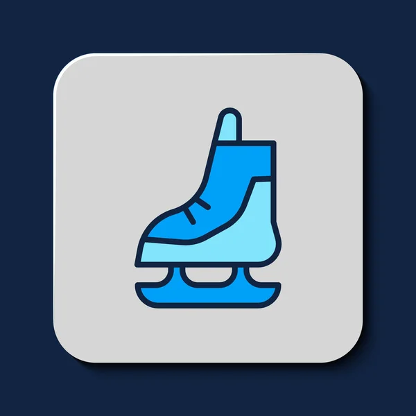 Description Remplie Icône Patins Isolée Sur Fond Bleu Icône Chaussures — Image vectorielle