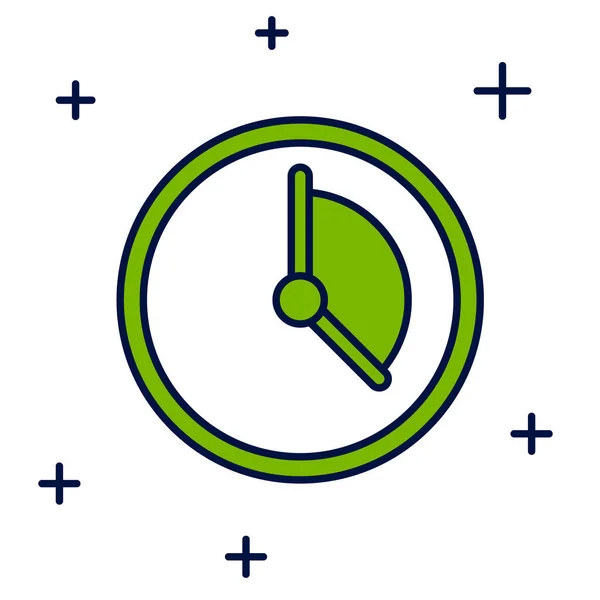 Gevuld Schema Time Management Icoon Geïsoleerd Witte Achtergrond Klokkenbord Productiviteitssymbool — Stockvector