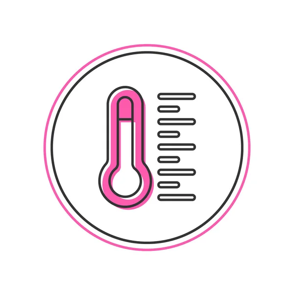 Filled Outline Meteorology Thermometer Measuring Icon Isolated White Background Thermometer — Stock Vector