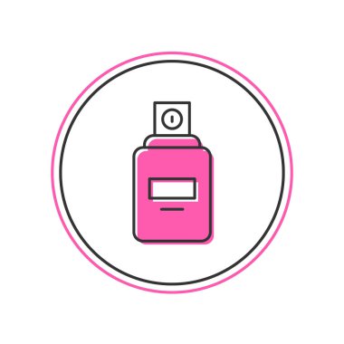 Doldurulmuş Parfüm simgesi beyaz arkaplanda izole edildi. Vektör