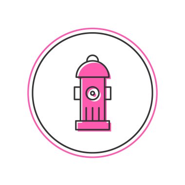 Beyaz arkaplanda izole edilmiş ana hatlı yangın musluğu simgesi. Vektör.