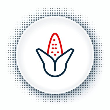 Beyaz arkaplanda çizgi mısır simgesi izole edildi. Renkli taslak konsepti. Vektör.