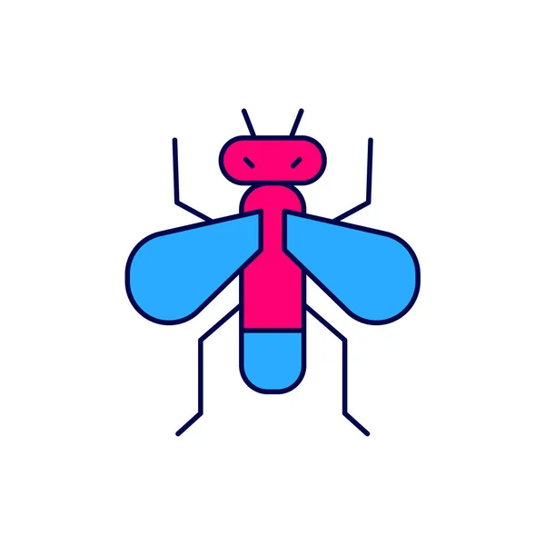 Filled Outline Insect Fly Icon Isolated White Background Vector — ストックベクタ