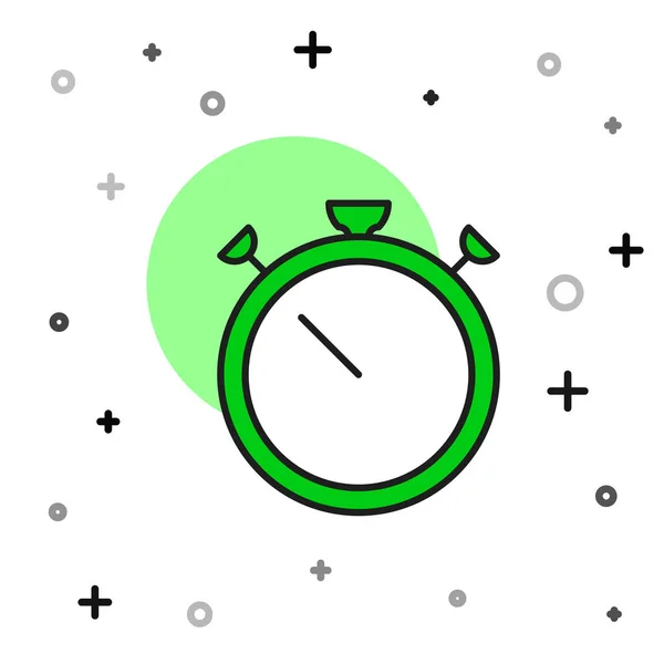 Wypełniony Zarys Ikony Stopwatch Białym Tle Znak Czasowy Znak Chronometryczny — Wektor stockowy