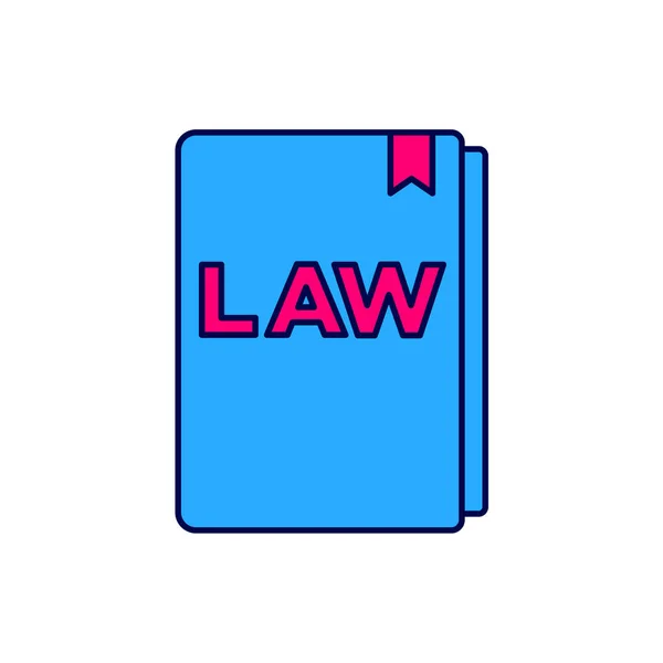 Заполненная Очертания Иконка Книги Закона Изолированы Белом Фоне Юридическая Книга — стоковый вектор