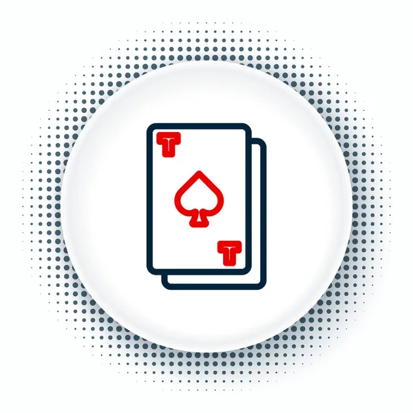 Linha Jogando Cartão Com Espadas Símbolo Ícone Isolado Fundo Branco — Vetor de Stock