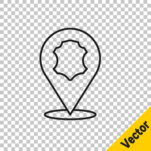 Черная Линия Кожа Значок Изолирован Прозрачном Фоне Вектор — стоковый вектор