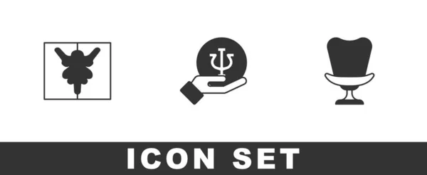 Set Rorschach Test Psychology Psi Armchair Icon Vector — Stock Vector