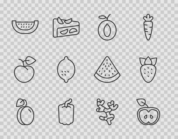 设置系列李子 草莓图标 — 图库矢量图片