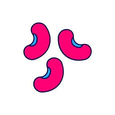 Filled outline Beans icon isolated on white background. Vector.