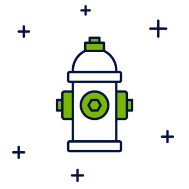 Beyaz arkaplanda izole edilmiş ana hatlı yangın musluğu simgesi. Vektör.