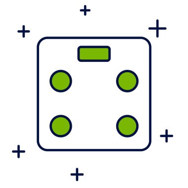 Beyaz arka planda izole edilmiş akıllı banyo ölçekleri simgesi. Ağırlık ölçüm aletleri. İnternet kavramının kablosuz bağlantısı. Vektör.