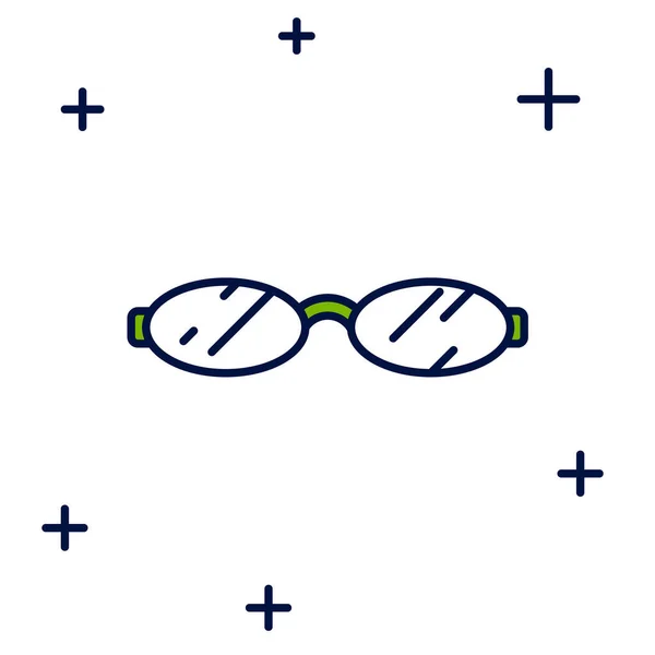 Gefüllte Umrisse Brillensymbol Isoliert Auf Weißem Hintergrund Vektor — Stockvektor