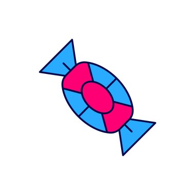 Şekerleme simgesi dolduruldu, beyaz arkaplanda izole edildi. Mutlu Cadılar Bayramı Partisi. Vektör.