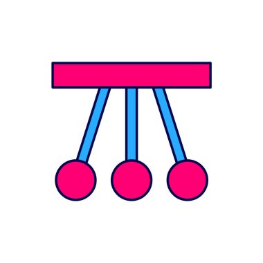 Doldurulmuş sarkacı simgesi beyaz arkaplanda izole edildi. Newtons beşiği. Vektör.