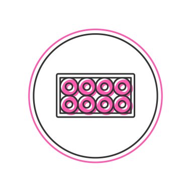 Filled outline Skateboard wheel icon isolated on white background. Skate wheel. Vector.