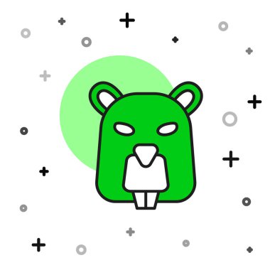 Beyaz arka planda izole edilmiş ana hatlı kunduz hayvan simgesi. Vektör.