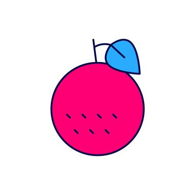 Doldurulmuş turuncu meyve simgesi beyaz arkaplanda izole edilmiş. Vektör.