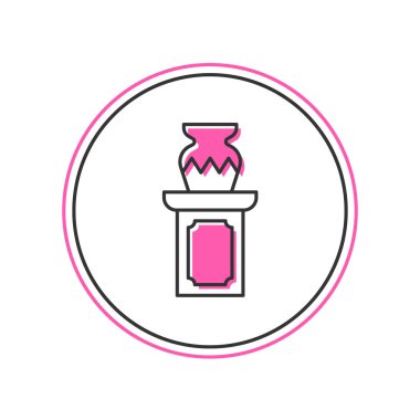 Filled outline Auction ancient vase icon isolated on white background. Auction bidding. Sale and buyers. Vector.